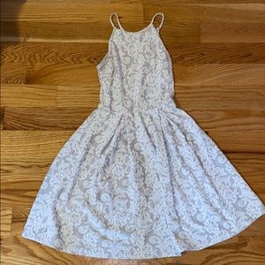 Aqua by Bloomingdales White Patterned Dress